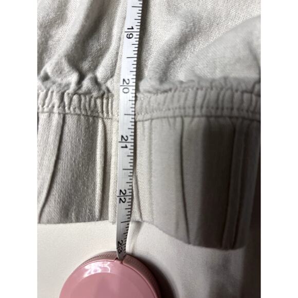 St John's Bay Linen Blend Cream Capri/Cropped Pants Jogger Bottoms Petite XL - Picture 7 of 9